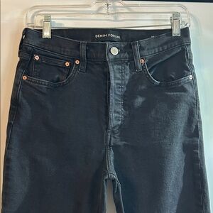 Denim Forum ladies Charcoal high-rise straight leg Jeans